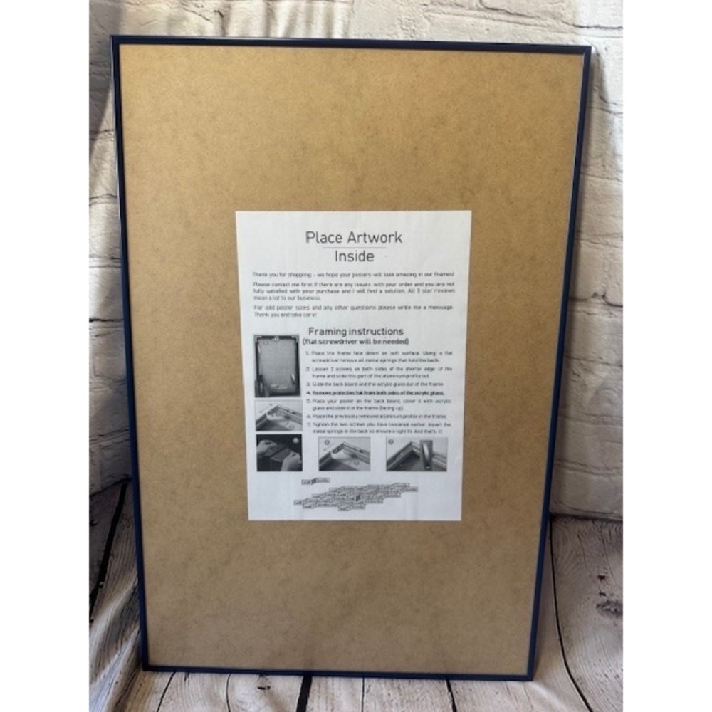 16 x 24 Navy Blue Aluminum Poster Picture Frame NEW 40.6 x 61 cm